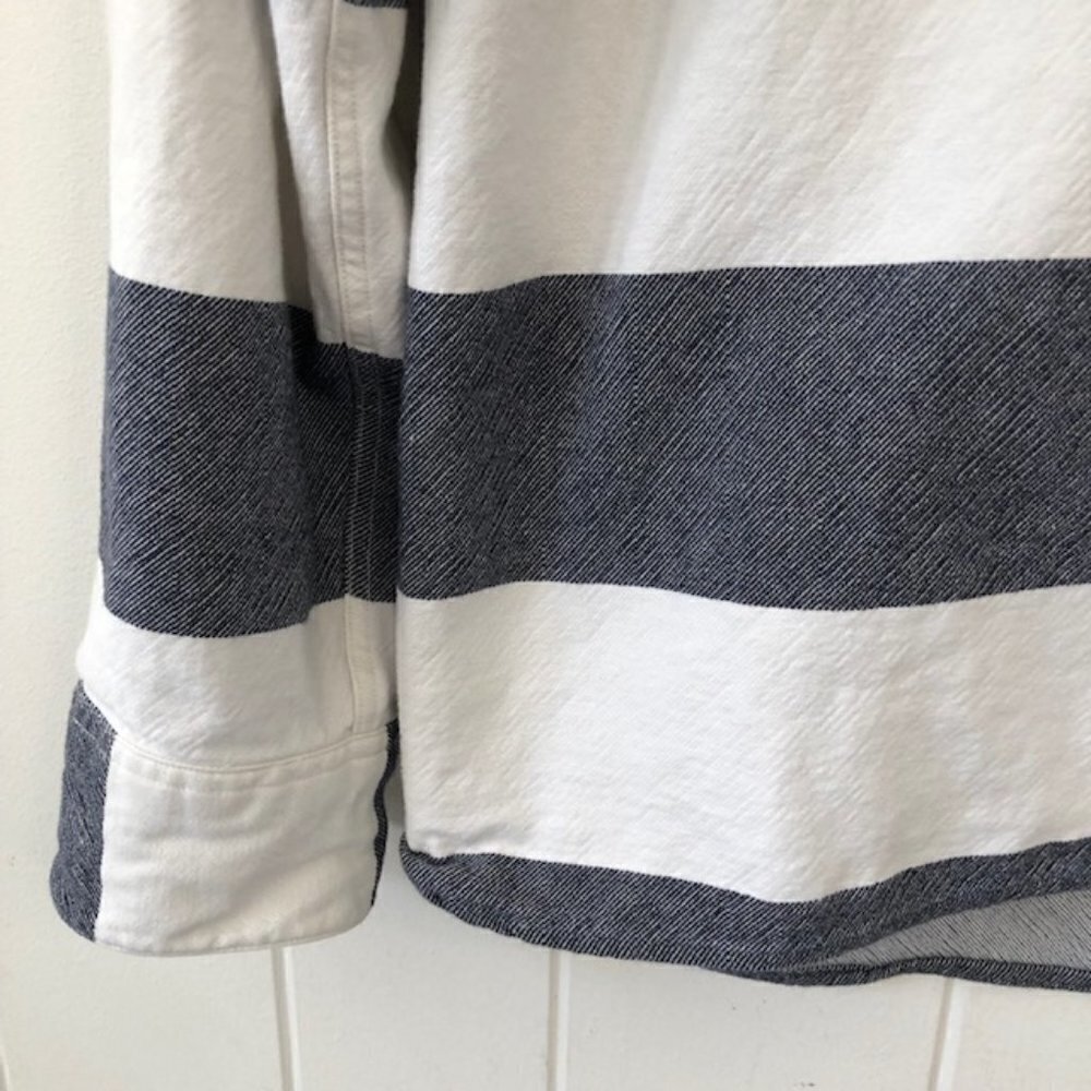 Blank Label Preppy Nautical Button Up Striped Shirt with Front Pockets - Picture 6 of 12